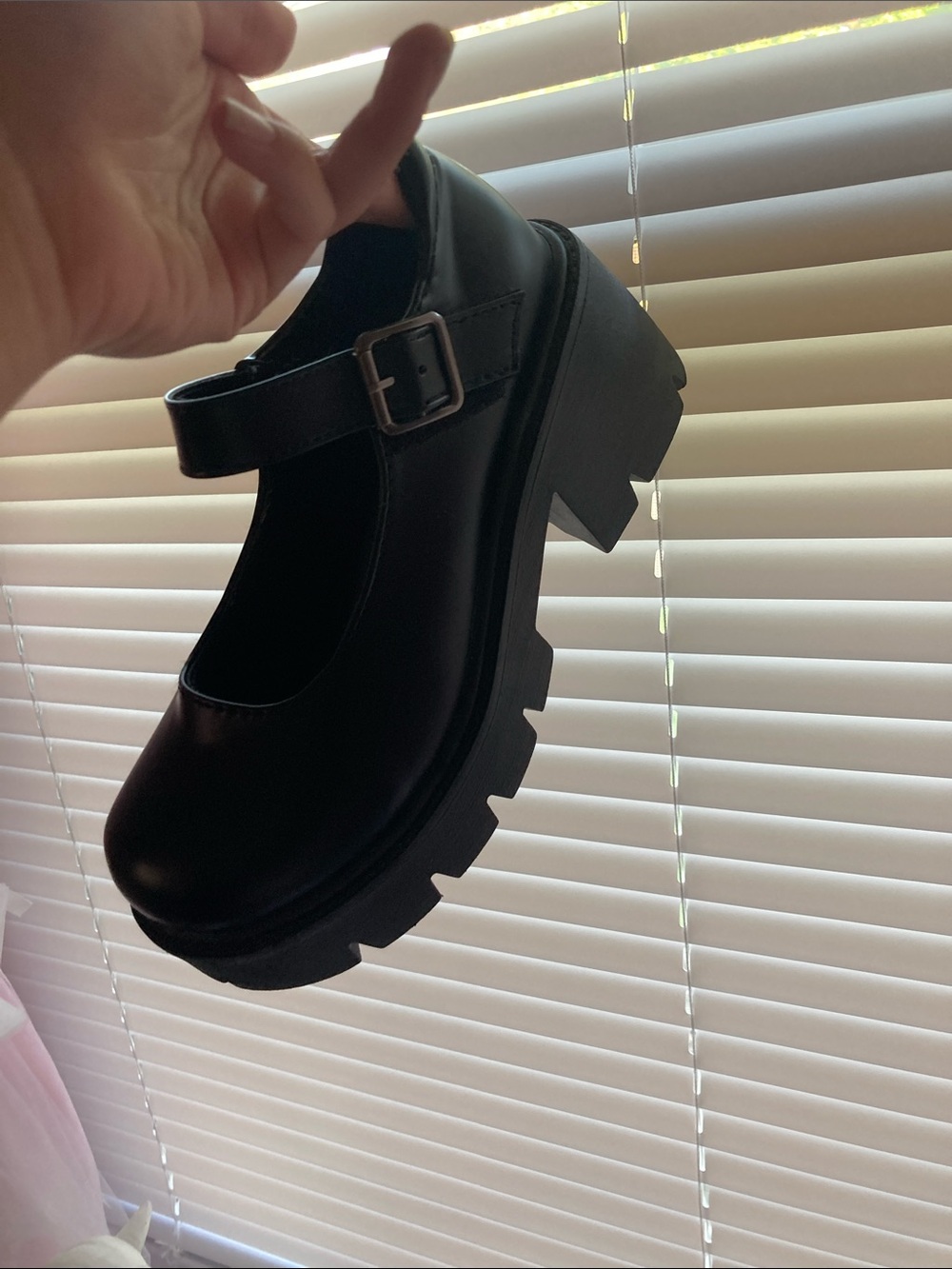 Hem Black Mary Jane Platform Shoes with Buckle - Picture 4 of 4
